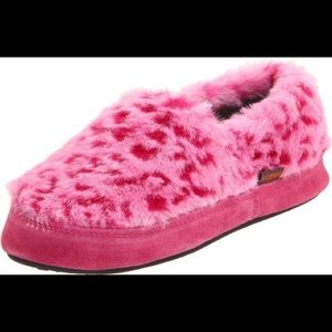 Acorn Pink Ocelot kids slippers